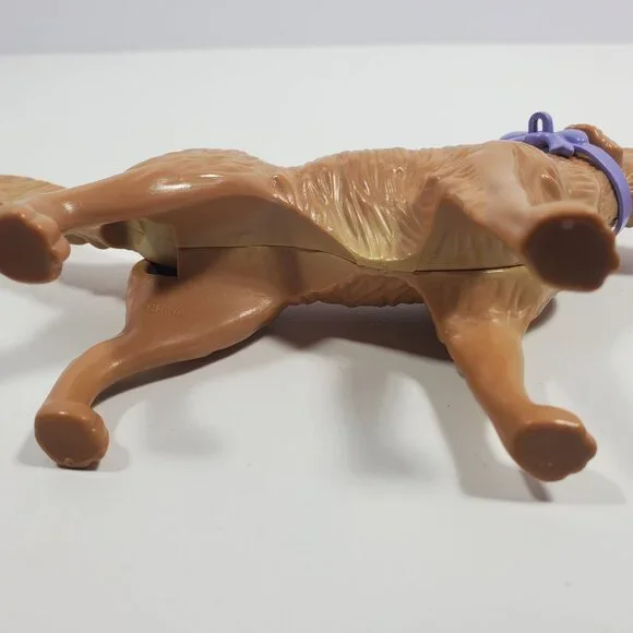 Barbie Golden Retriever Dog 7" With Purple Bow Yellow Brown - Picture 8 of 16